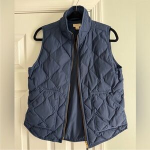 J. Crew Quilted Navy Sleeveless Puffer Vest